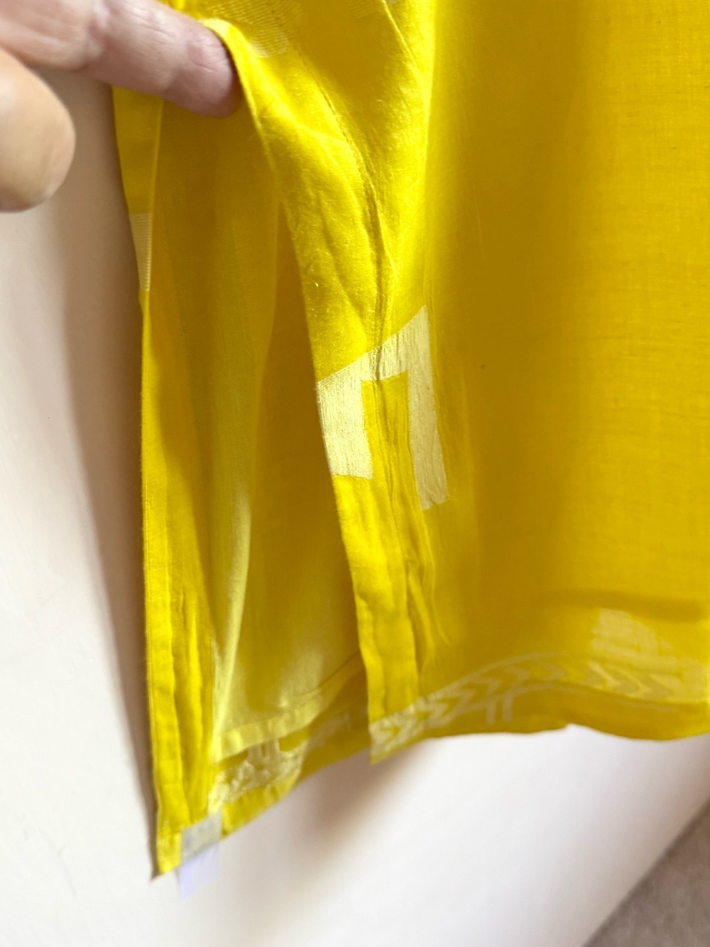 World of Crow ππ¦ββ¬ Vibrant Yellow Jamdani Dress OS 5x 2x 1x FLAW - Picture 4 of 10